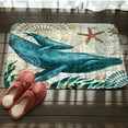 DGROEE Sea Theme Bath Mat Blue Octopus Whale Turtle Seahorse Non Slip