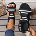 thumbnail image 5 of Dakaela Womens Walking Sandals Orthopedic Spring Summer Beach Vacation Casual Shoes Open Toe Slip on Plantar Fasciitis Platform Slides Size 6-10 Black, 5 of 7