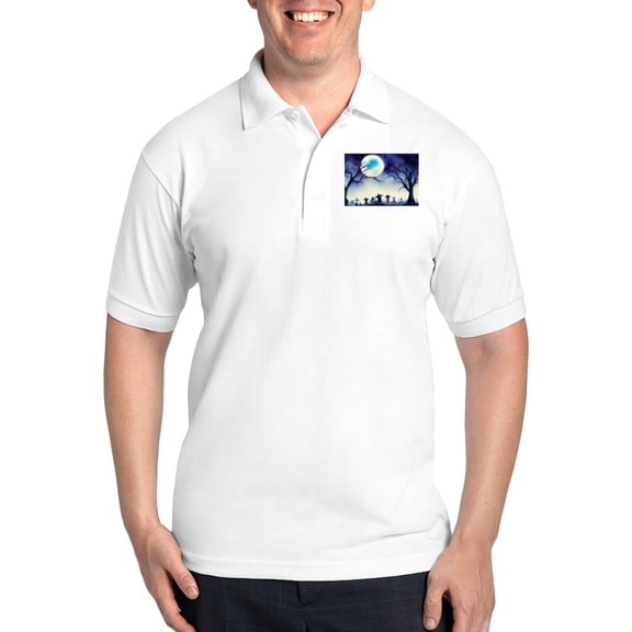 CafePress - Watercolor Halloween Night - Golf Shirt, Pique Knit Golf Polo