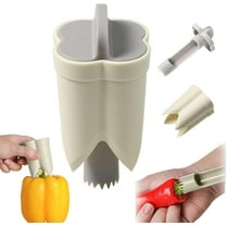 Pepper Seed Corer Remover, 2025 New 2 in 1 Bell Pepper Cutter, Quickly Cutting and Fruit Pepper Corer Bell Pepper Cutter, Pepper Porer Seed Remover Tool for Kitchen Home Family Camping