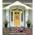 thumbnail image 6 of Coolmade Artificial Peony Flower Wreath - 15" Pink Flower Door Wreath with Green Leaves Spring Wreath for Front Door, Wedding, Wall, Home Decor, 6 of 7