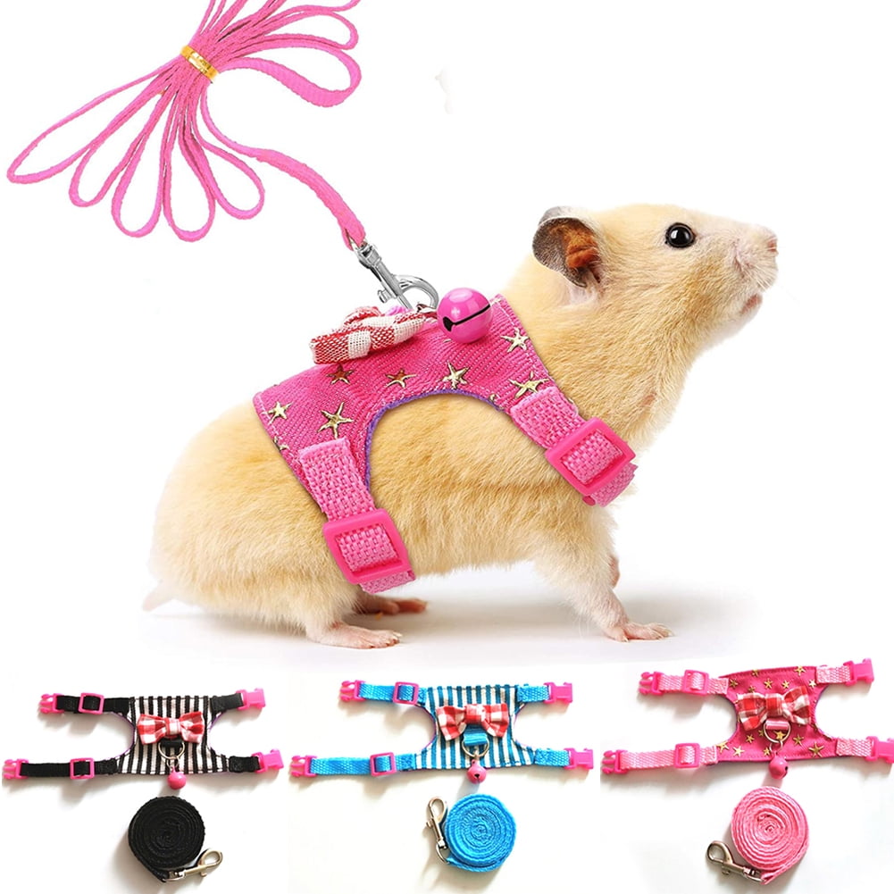 Small Animal Leash Harness Guinea Pig Ferret Hamster Rat Gerbil Leads Clothes 