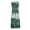 thumbnail image 5 of Robe Fleurie, Robe Maxi de Plage Bohème à Fleurs pour Femme à Col en V Sans Manches avec Volants, Robes Longues de Plage Décontractées et Formelles Sans Manches à Imprimé Floral, 5 of 5