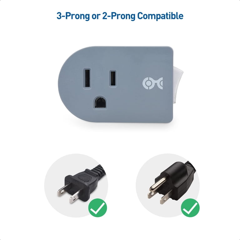 DEWENWILS 3 Pack Grounded Single Port Power Adapter Wall outlet On/Off DEWENWILS 3 Pack Grounded Single Port Power Adapter Wall outlet On/Off