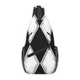 thumbnail image 6 of Crossbody Sling Backpack Harlequin Pattern Black And White Travel Sport Hiking Chest Bag Daypack, 6 of 6