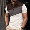 thumbnail image 2 of guisaled Men's Golf Shirts 2025 Summer Short Sleeve Casual Dressy T Shirt Fashion Color Block Slim Fit Henley Button Down Shirts, 2 of 6