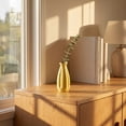 thumbnail image 5 of REGALWOVEN Small Ceramic Bud Cylinder Vase, Matte Ribbed Decorative Flower Vase, Bathroom, Minimalist Boho Home Decor Accent Yellow 2.4"L x 2.4"W x 5.1"H, 5 of 5