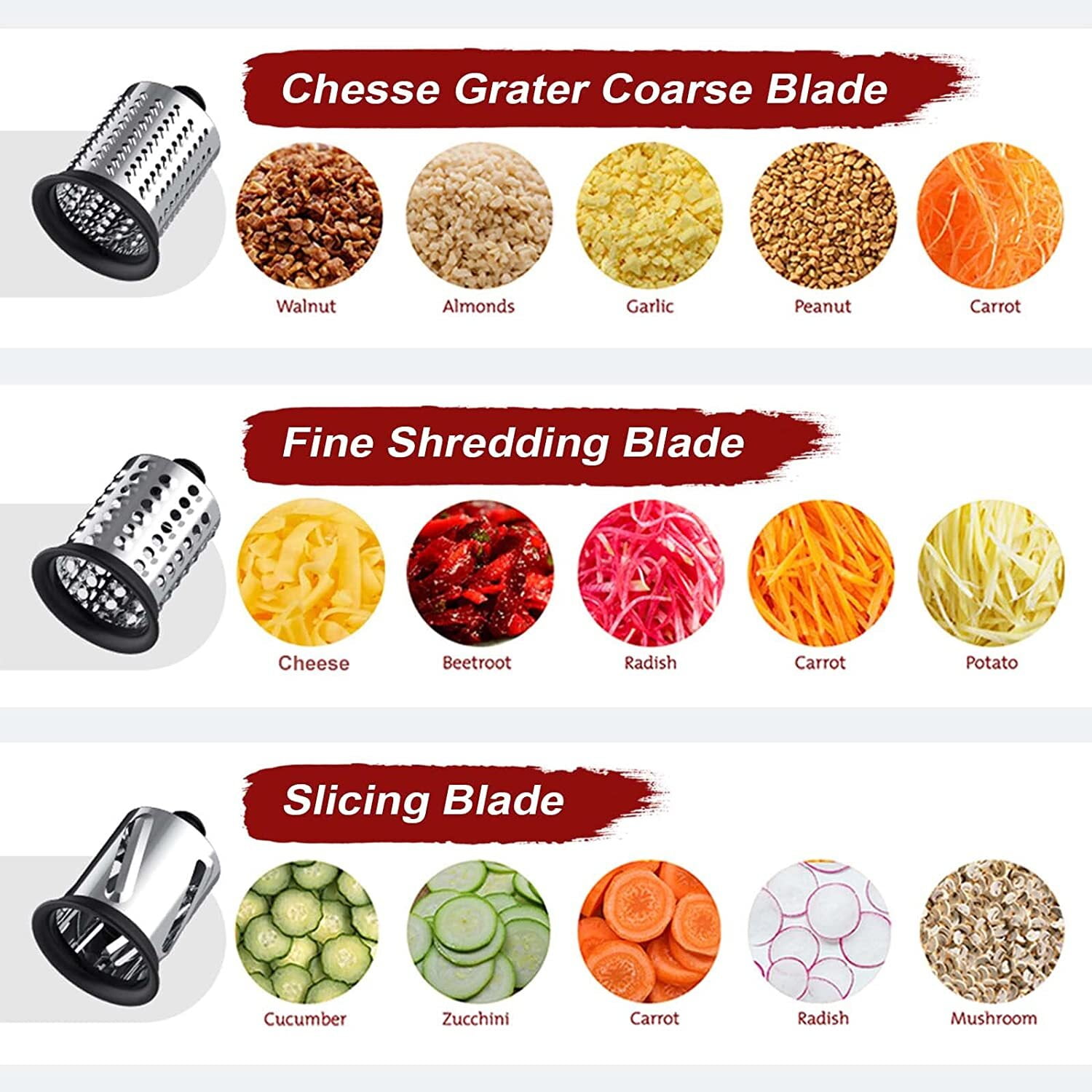 GVODE Silver Meat GrinderandSlicer Shredder Attachment for
