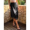 thumbnail image 5 of LMLYSoH Women Skirt Elastic Waist Lace Patchwork Irregular Hem Side Slit Casual Going Out Skirts, 5 of 9