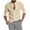 Khaki, variant on Mens Casual Long Sleeve Linen Shirts Buttons Down Solid Plain Roll-Up Sleeve Summer Beach Shirts (Size S-5XL)
