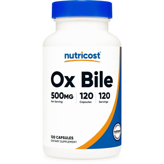Nutricost Ox Bile Capsules 500mg Per Serving, 120 Capsules - Non-GMO & Gluten Free Supplement