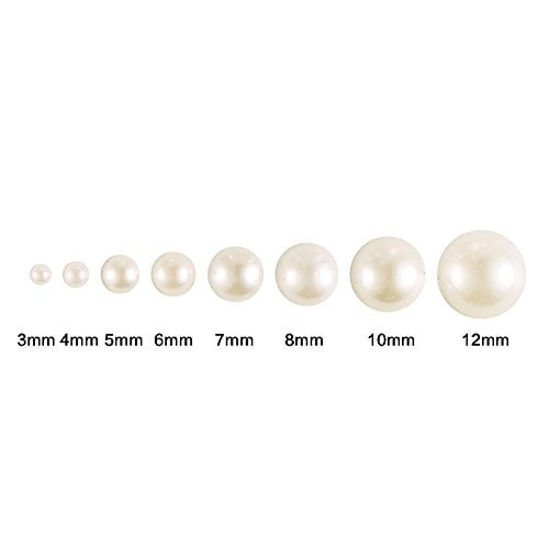 DECORA 500pcs Ivory Flat Back Cabochons Half-round Pearl for Wedding Decoration Assorted Sizes