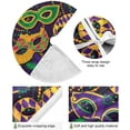 thumbnail image 2 of SKYSONIC Mardi Gras Carnival Tree Skirt Mardi Gras Masquerade Beaded Necklace Xmas Tree Base Cover Mat Holiday Party Decor 47.2", 2 of 6