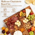 thumbnail image 4 of Wooden Charcuterie Boards Set Of 4  Cheese Board Platter Tray Serving Wood Appetizer With Mag Storage Holder For Hosting Entertaining Party Birthday, 4 of 7