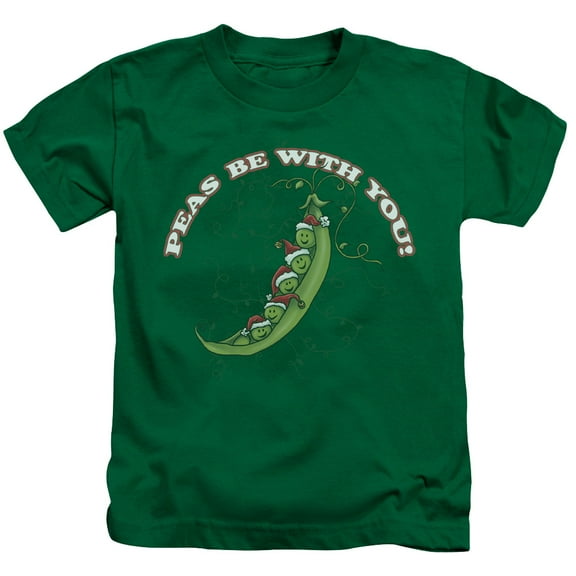 Trevco GSA457-KT-1 Peas Be with You-Short Sleeve Juvenile 18-1 T-Shirt, Kelly Green - Small - 4