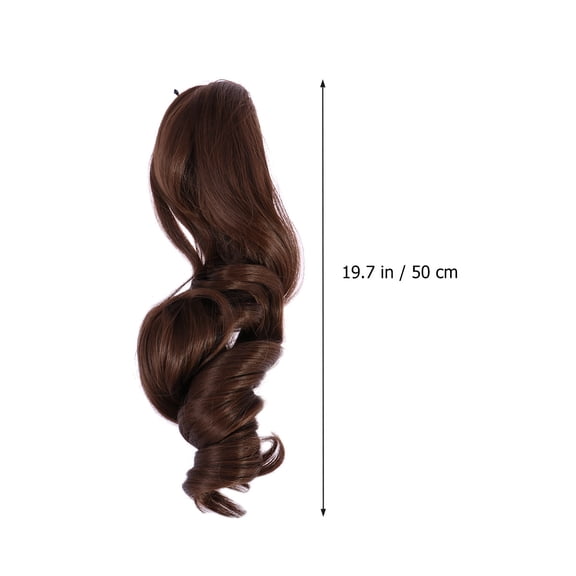 Luxshiny 1Pc Dark Brown Synthetic Ponytail Hair Extension with Claw Clip