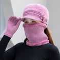 thumbnail image 2 of Gorro, bufanda, guantes, para mujer, de invierno, de terciopelo grueso, resistente al frío, cálido, de punto, de lana, 2 of 6