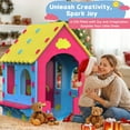 thumbnail image 2 of iRerts Kids Playhouse, EVA Foam Cottage Playhouse for Kids Ages 2+, Indoor Play House with Play Kitchen, Toddler Play Equipment Toys Pretend Playhouse for Boy Girl Gifts, No-Tools Required Assembly, 2 of 8