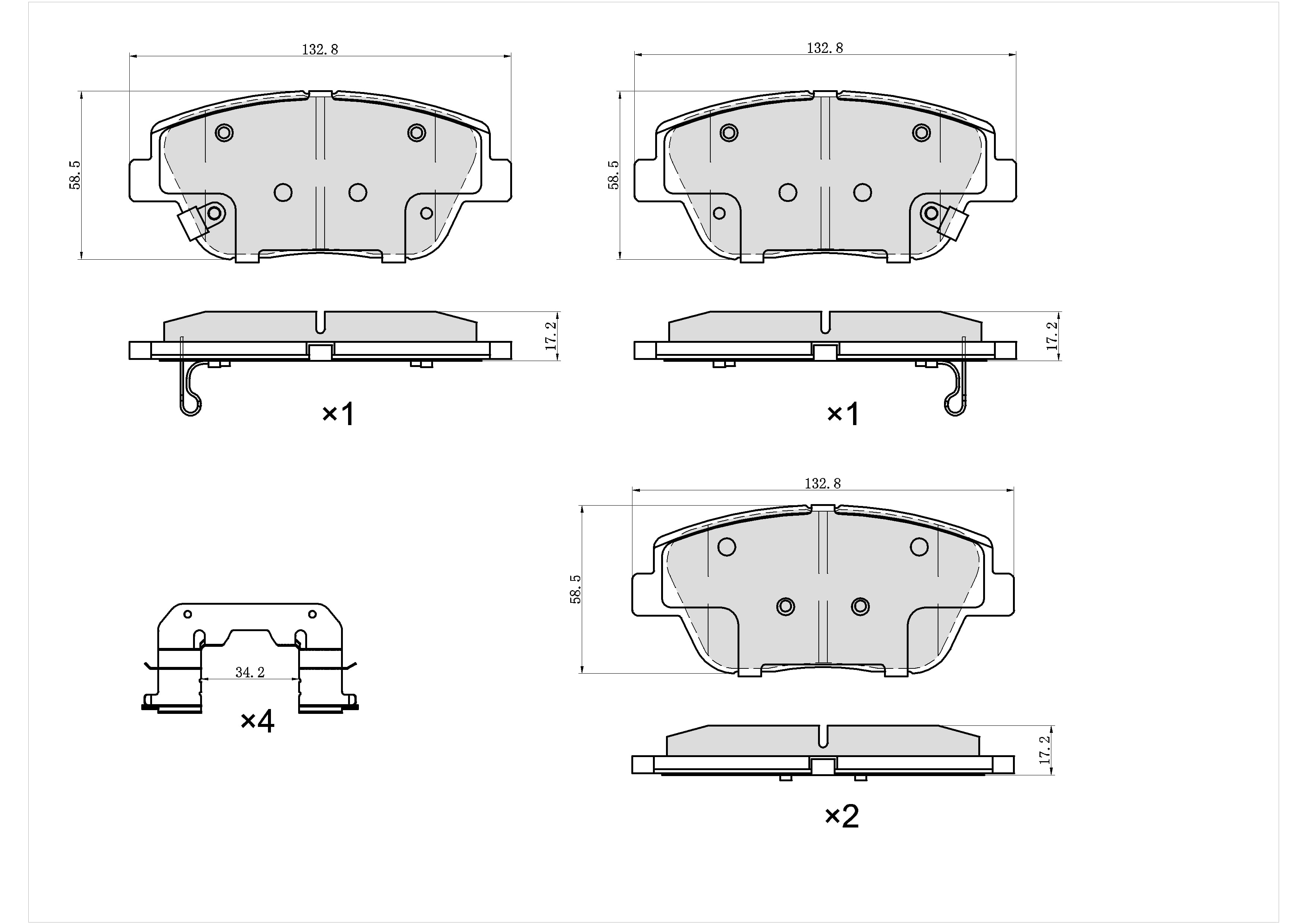 Winstop Brake Pad Set, Front WS.1444.0.C, Hyundai Sonata 2015-2011