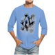 thumbnail image 1 of Camisas de Manga Larga para Hombres Imprimir Casual Cuello Redondo Blusa de Manga Corta, Camisas de Lino para Hombres, 1 of 4