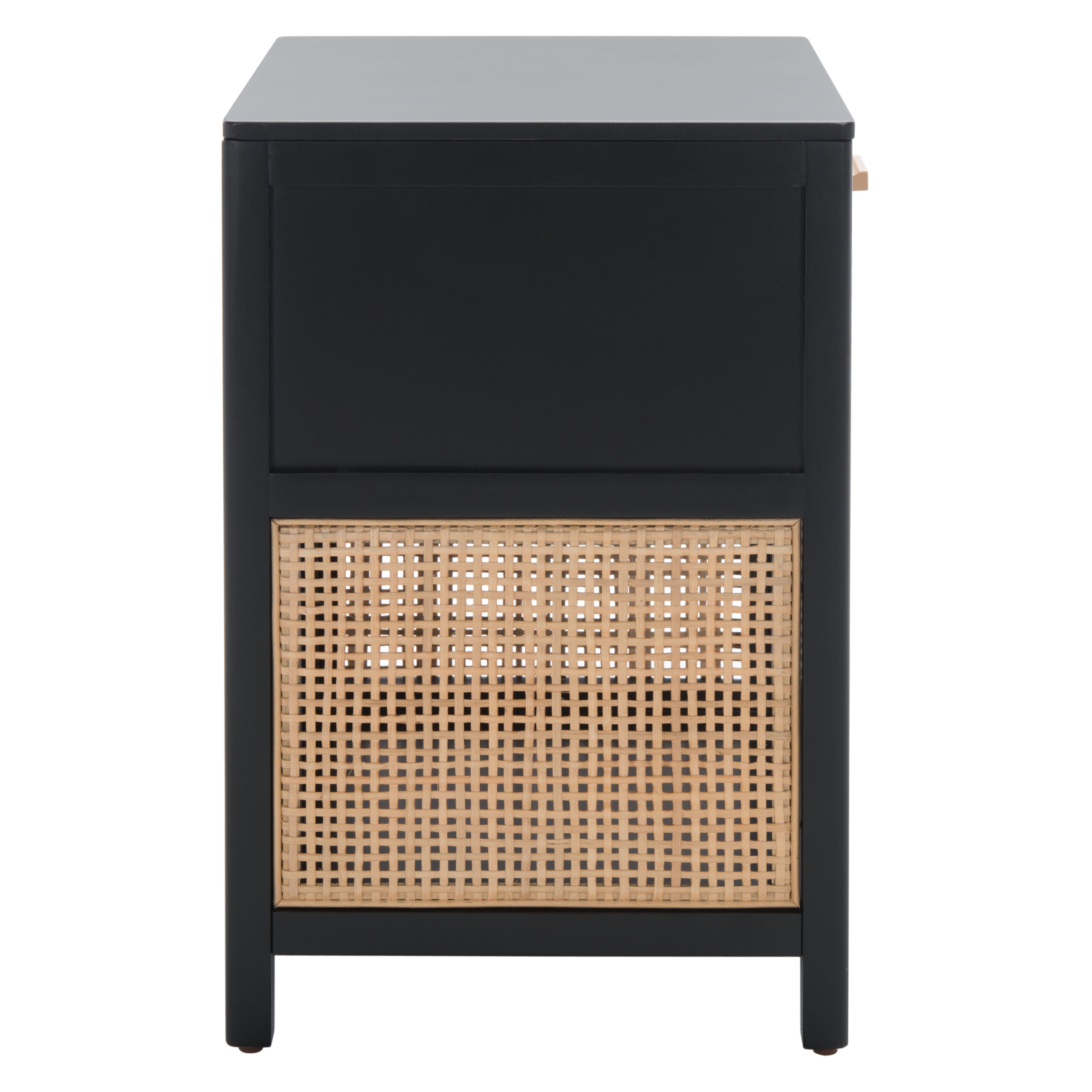 SAFAVIEH Miya Rustic Coastal 1 Drawer Nightstand, Black/Natural