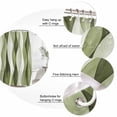 thumbnail image 6 of Sage Green Stripes Waterproof Fabric Shower Curtain,Retro Farmhouse Abstract Ripple Waterproof Fabric Shower Curtain for Bathroom Curtains Bathtubs Shower Curtains with 12 Hooks Extra Long 72x84, 6 of 8