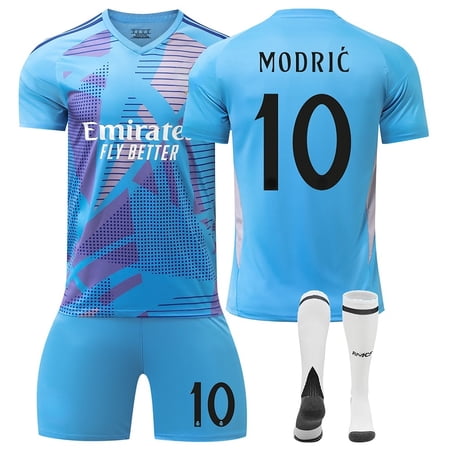24/25 Madrid Blue Soccer Activewear No.10 Modric Fans Training Football Jerseys Kits