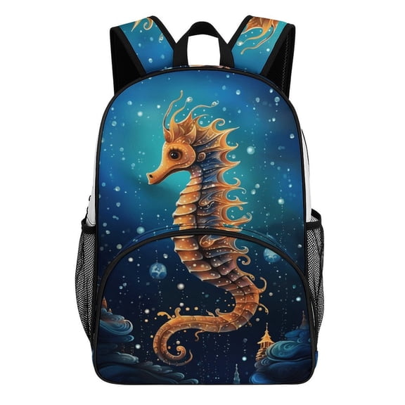 Underwater World Seahorse Teenage Backpack Middle Students Bookbag Outdoor Daypack