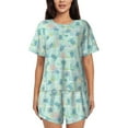 thumbnail image 1 of Fotbe Sea Turtle Conjunto de Pijama Estampado para Mujer, 2 Piezas, Ropa de Dormir con Camiseta de Manga Corta y Shorts Suaves-Medium, 1 of 6