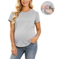 thumbnail image 2 of LckLvx Womens Nursing Breastfeeding Tops Maternity Short Sleeve Hidden Zipper Casual Tees, 2 of 8