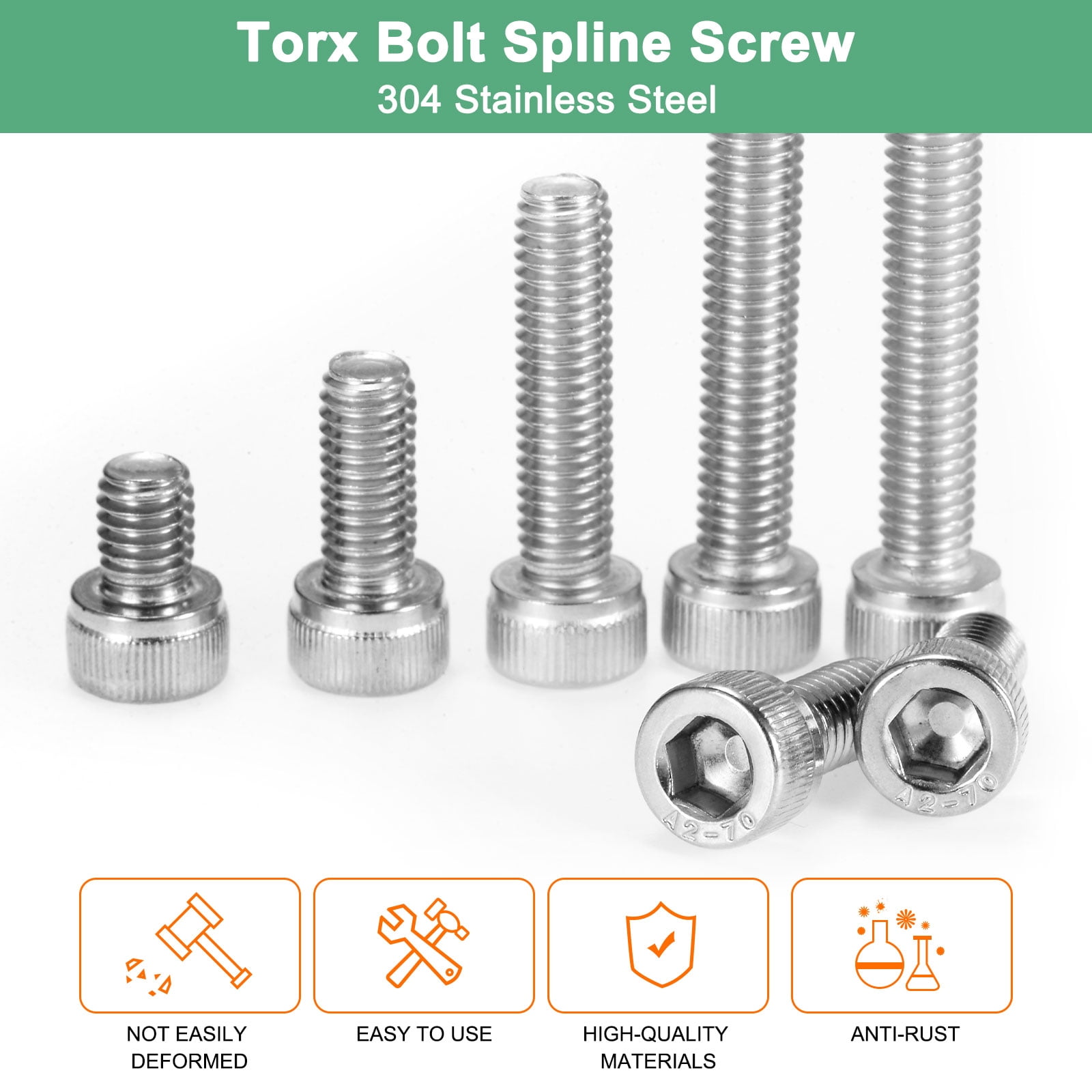 Uxcell 40-Pack Socket Head Cap Screws Bolts M6x60mm 1mm Pitch Stainless Steel for String Trimmer Chainsaw [Silver]
