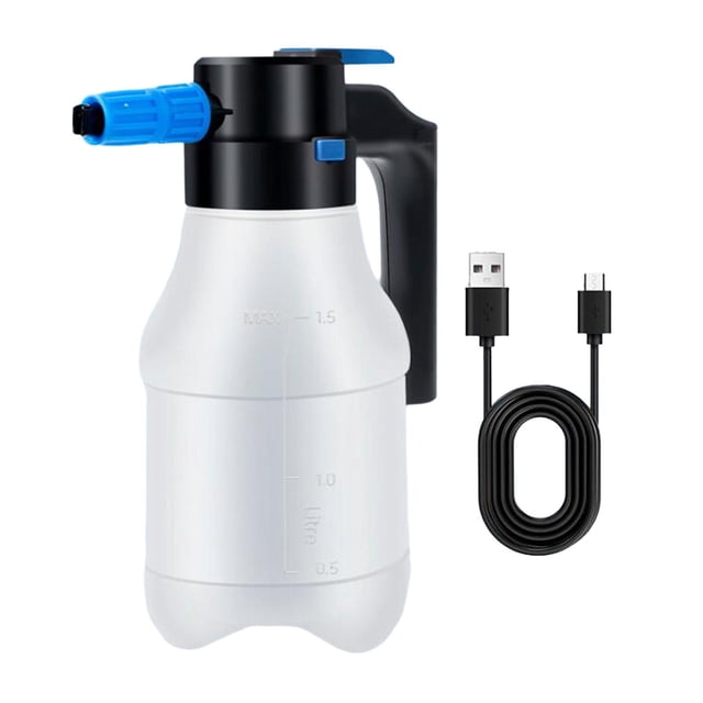 Rociador Eléctrico de Espuma a Presión de 1,5 L, Bomba Inalámbrica, Rociador de Espuma, Regadera, Rociador de Espuma para Lavado de Coches para Pulver