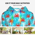 thumbnail image 4 of Honeii Crab Swims In The Ocean Pattern Womens Oversized Hoodies Long Sleeve Sweatshirts Pullover Fall Outfits with Pocket-Small, 4 of 7