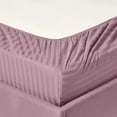 thumbnail image 2 of 1200 Thread Count Full Size Deep Pocket Stripe Cotton Sheet Set (Full, Purple), 2 of 5