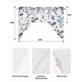 thumbnail image 5 of Grey Blue Botanical Swag Valances for Windows, Small Curtains Drapes, Watercolor Spring Floral Summer Leaf Kitchen Window Curtains Over Sink Window Treatment Valance for Bedroom/Bathroom 56"x36", 5 of 5