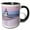Black/White, variant on 3drose, Mass. Nantucket Island. Brant Point Lighthouse with Christmas Wreath., 11oz Two-tone Green Mug