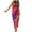 Hot Pink, variant on WXLWZYWL Summer Dress 2023 Clearance Women'S Sleeveless High Waist Printed Ribbed Drawstring Ruched High Slit Dresses Light Blue