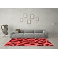 thumbnail image 3 of Ahgly Company Machine Washable Indoor Rectangle Abstract Red Modern Area Rugs, 2' x 5', 3 of 4