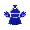 thumbnail image 6 of inhzoy Kids Girls Teens Cheerleading Uniforms Cheer Dance Dress with Pompom,Sizes 6-16 Royal Blue 8, 6 of 8