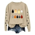 thumbnail image 1 of LUOGENLI Chandails pour Femmes Graphiques Automne Surdimensionnés Femmes Manches Longues Col Rond Chandails à Imprimé Poulet Chandail Léger Ample Chandails Chandail pour Femmes Graphique pour Femmes Beige Taille TTG, 1 of 6