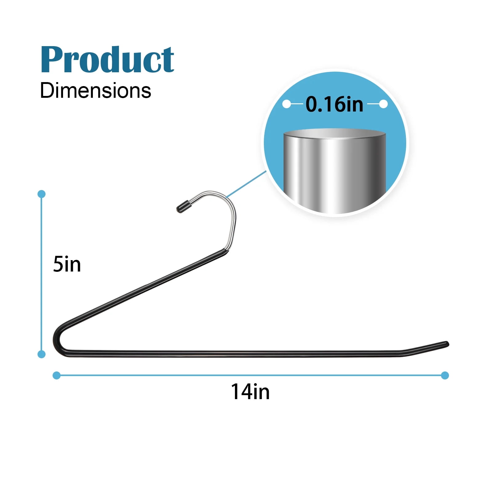 Ktinnead Slack/Trousers Pants Hangers Space Saving,20 Pack Strong and Durable Trouser Hangers,Open Ended Easy Slide Anti-Rust Metal Rubber Coating Jeans Hangers