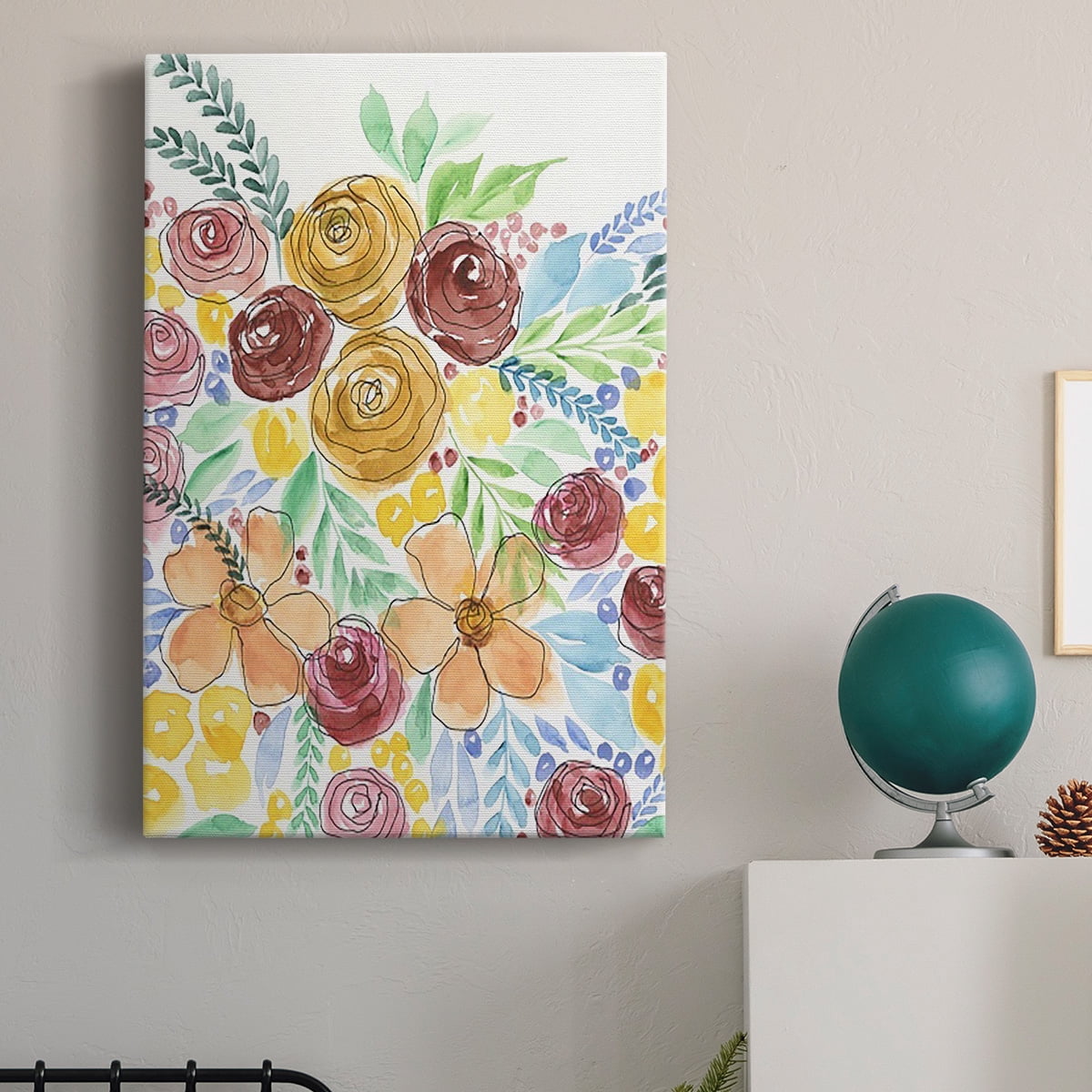 Flower Carousel I Premium Gallery Wrapped Canvas - Ready to Hang