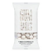 Candy Envy White Gumballs, 2 lb. Bag, Large 1 inch Gum Balls