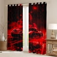 thumbnail image 2 of Feelyou Futuristic Automobile Sport Curtains Pack of 2 (42x84 Each), 3D Horse Animal Curtains Blackout, Neon Glowing Honeycomb Bedroom Curtains, Blackout Curtains Room Decor, 2 of 6