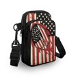 thumbnail image 3 of HELLHERO Vintage US Flag Football Polyester Crossbody Bags Double-layer Daily Use with Zipper Closed, 3 of 7