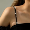 thumbnail image 6 of Rhinestones Bra Strap Pearls Crystal Invisible Shoulder Straps Lingerie Accessories Bras Shoulders Chains for Womens, 6 of 8