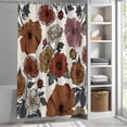 thumbnail image 5 of Vintage Floral Shower Curtain, 72" x 84", Red Pink Yellow White Flowers Retro Linen Waterproof Bathroom Curtain Washable Shower Curtain Set with 12 Hooks, 5 of 8