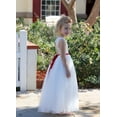 thumbnail image 4 of Ekidsbridal Girl Baptism Flower Girl Dress - White Tulle Keyhole Bak A-Line with Sequin Sash 178mh-A (Size: 2-12), 4 of 4