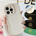 thumbnail image 5 of for iPhone 14 Pro Max Case 6.7 Inch Curly Wave Frame Phone Case Cute Design Color Aesthetic Phone Case Soft TPU Shockproof Protective Bumper Case Cover for Girls, Beige, 5 of 7