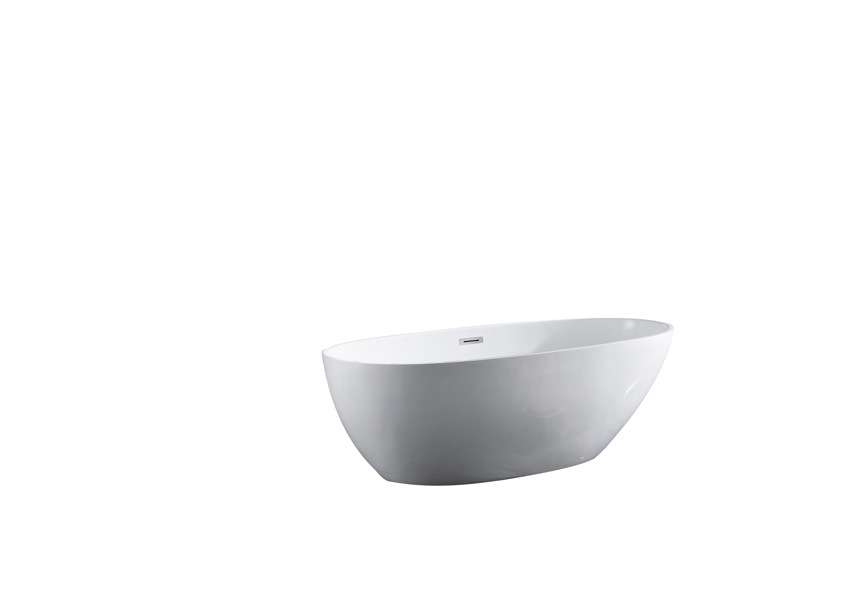 A&E Bath Charlotte White Freestanding Bathtub, 66.5" x 33.5" x 21.5"